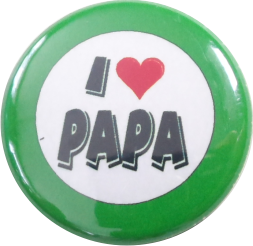 I love Papa Button grün - zum Schließen ins Bild klicken